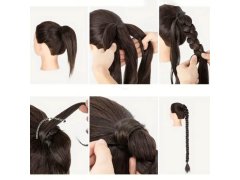 Příčesek do vlasů cop 85 cm - černý 15