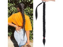 Příčesek do vlasů cop 85 cm - černý 5