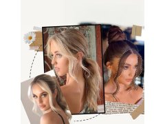 Příčesek do vlasů na klipu melír - hnědý 3