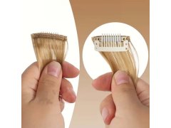 Příčesek do vlasů na klipu melír - tmavá blond 2