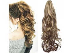 Příčesek do vlasů vlnitý culík 60 cm - melír 8