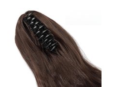 Příčesek do vlasů vlnitý culík 60 cm - tmavě hnědý 2