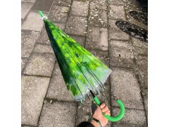 Průhledný deštník - zelené listy 6