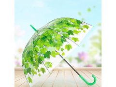 Průhledný deštník - zelené listy 8