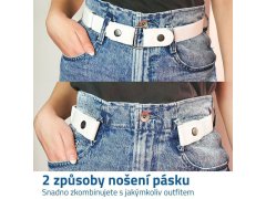 Pružný pásek jednobarevný - bílý 2