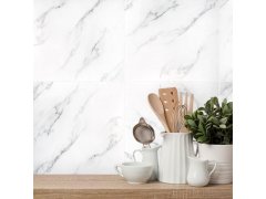 PVC samolepicí podlahové čtverce 30x30 cm - bílý mramor 11