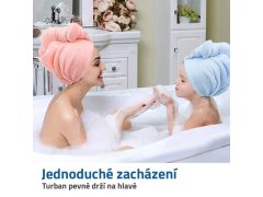 Rychleschnoucí turban na hlavu - modrý 2