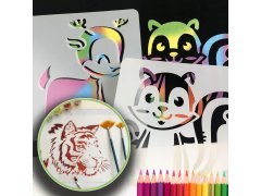 Šablony zvířátek na malování 13x13 cm 12 ks 10