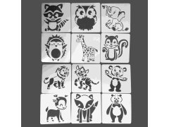 Šablony zvířátek na malování 13x13 cm 12 ks 8