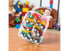 Sada 6 natahovacích autíček v&nbsp;průhledné tašce