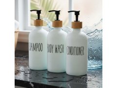 Sada skleněných dávkovačů do koupelny - 3 × 500 ml 5