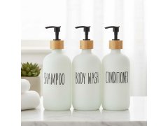 Sada skleněných dávkovačů do koupelny - 3 × 500 ml 8