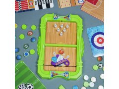 Sada sportovních stolních her 6v1 - fotbal, basketbal, curling, závody, kuželky, bowling