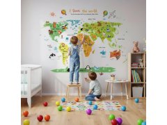 Samolepka na zeď - dětská mapa světa 2
