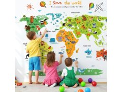 Samolepka na zeď - dětská mapa světa 4