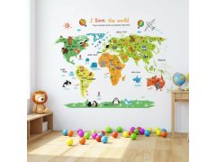 Samolepka na zeď - dětská mapa světa 5