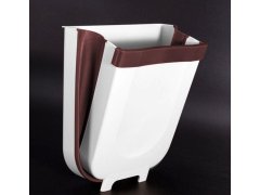 Skládací závěsný koš na dvířka - bílo-hnědý 10