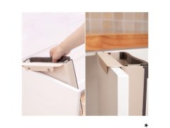 Skládací závěsný koš na dvířka - bílo-hnědý 4