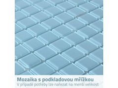 Skleněná mozaika na mřížce 30 x 30 cm - světle modrá 2