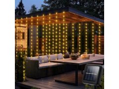 Solární LED závěs - 10 pramenů × 1 m - teplá bílá