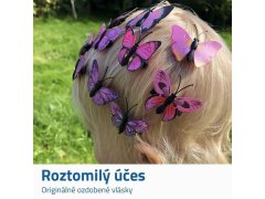 Sponky do vlasů motýlci 10 ks - růžové 2
