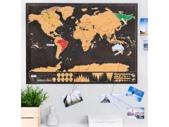 Stírací mapa světa deluxe - černá 8