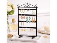 Stojan na šperky a&nbsp;náušnice kovovýčerný