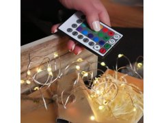 Světelný řetěz s&nbsp;dálkovým ovladačem, barevné/teplé/studené světlo, 5 m 2