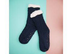 Teplé pletené ponožky - černé 4