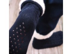 Teplé pletené ponožky - černé 5