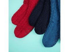 Teplé pletené ponožky - černé 7