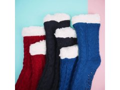 Teplé pletené ponožky - červené 6