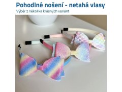 Třpytivá čelenka s mašlí - pastelová 3