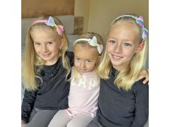 Třpytivá čelenka s mašlí - srdíčková 2