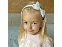 Třpytivá čelenka s mašlí - srdíčková 6