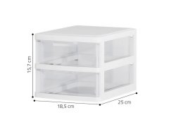 Úložný box/regál na stůl se 2 zásuvkami 4
