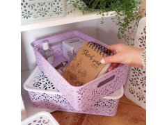 Úložný box s&nbsp;víkem velký - fialový 2