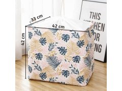 Úložný koš na textil se stahovací šňůrkou - listy 4
