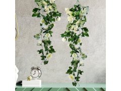 Umělá převislá květina 90 cm - bílá 7