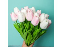 Umělé tulipány 10 ks - bílé 2