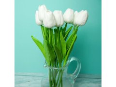Umělé tulipány 10 ks - bílé 4
