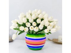 Umělé tulipány 10 ks - bílé 6