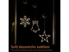 Vánoční LED dekorace na okno - sněhová vločka 3