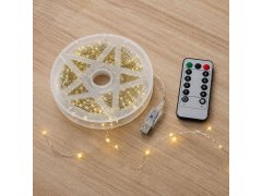 Vánoční LED řetěz 20 m s dálkovým ovládáním - teplé bílé světlo 2