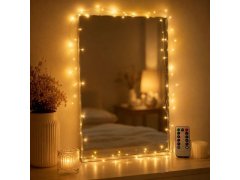 Vánoční LED řetěz 20 m s dálkovým ovládáním - teplé bílé světlo 5