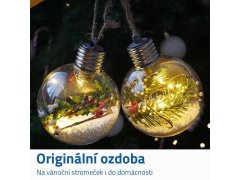 Vánoční LED svítící koule - jehličí 3