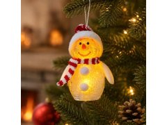 Vánoční LED svítící sněhulák - červený