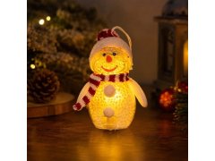 Vánoční LED svítící sněhulák - červený 2