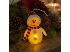 Vánoční LED svítící sněhulák - červený 6