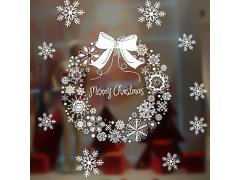 Vánoční nálepka na okno - věnec